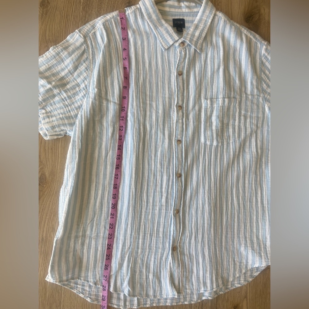 J. Crew Factory NWT Men’s Slim Short Sleeve 100% Cotton Gauze Shirt Size XXL - Picture 9 of 11